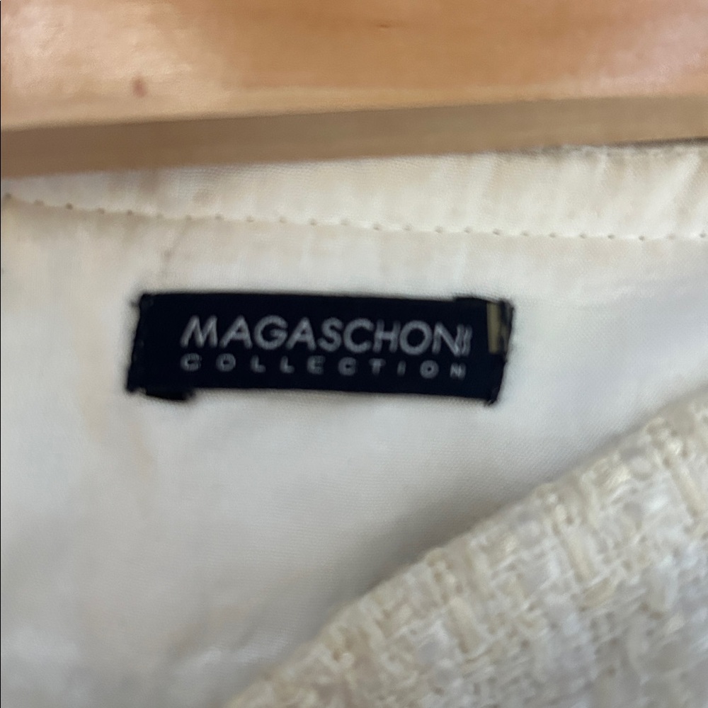 Magaschoni Cream Tweed Knit Pencil Skirt Size 8 - Picture 6 of 8
